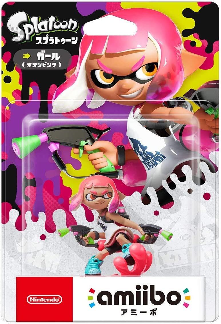 Amiibo Inkling Girl Neon Pink Splatoon series - Image 1